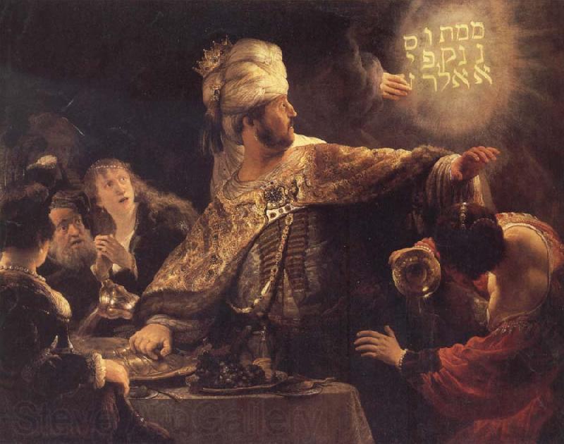 REMBRANDT Harmenszoon van Rijn The Feast of Belsbazzar Norge oil painting art